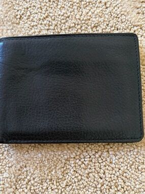 Men's Black Leather Card & Key Holder - Minimal Bifold